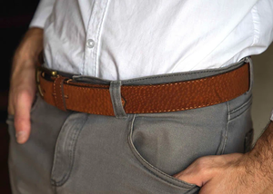 Ceinture en cuir de vachette personnalisable pour homme, style équestre décontracté, avec boucle ardillon, respirante, pour l'équitation sportive - Product Image 3