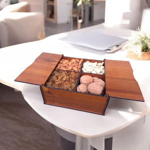Caja para Almacenar y Servir Frutos Secos Hecha de Madera Natural y Sólida, Ecológica y Personalizable - Product Image 6