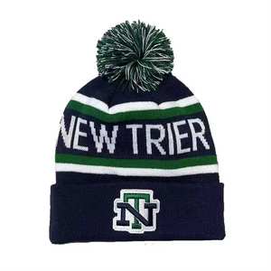 หมวกบีนนี่ปักลายตามสั่งขายส่ง ออกแบบตัวอักษรได้เอง ผลิตจากอะคริลิก 100% หมวกไหมพรมสำหรับฤดูหนาว พร้อมพู่ห้อย ตกแต่งโลโก้ส่วนตัว เหมาะสำหรับใส่ไปชายหาดหรือใส่ลำลอง - Product Image 1