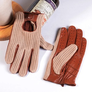 Vente flash - Gants en cuir respirants pour femmes et hommes, en peau de mouton véritable, couleur unie, confortables, doux, pour la conduite, le cyclisme, la course, le sport - Product Image 1
