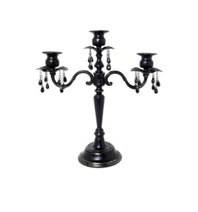 Candélabre moderne de haute qualité en métal aluminium noir brillant à 5 bras, centre de table pour mariage, décoration de table - Product Image 1