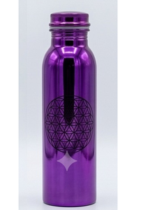 Botellas de cobre con acabado azul en un diseño moderno y único, botellas portátiles para bebidas de viaje. - Product Image 3