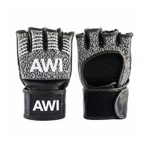 Guantes de MMA Personalizados AWI, Medios Dedos, Cuero PU, Soporte de Muñeca con Velcro, Equipo de Entrenamiento de Artes Marciales - Product Image 1