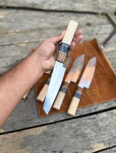Couteaux de Chef Personnalisés de Haute Qualité en Acier Inoxydable (5 Pièces) avec Manche Sur Mesure et Lame Dentelée Tranchante pour une Écologie Optimale - Product Image 5