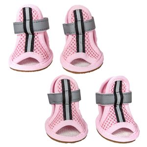 Set di 4 sandali per animali domestici in Mesh di supporto sportivo scarpe comode ed eleganti abbigliamento per animali domestici - Product Image 1