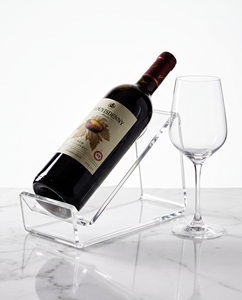 Modern Clear Acrylic Glossy Finish Pre-Assembled for Countertop Corner Wine Holder Rack Stylish Design Home <b>Bar</b> Kitchen - Product Image 5