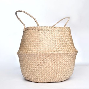 Seagrass <b>basket</b> for clothing storage <b>cheap</b> price multifunctional sea grass raffia straw belly <b>baskets</b> - Product Image 5