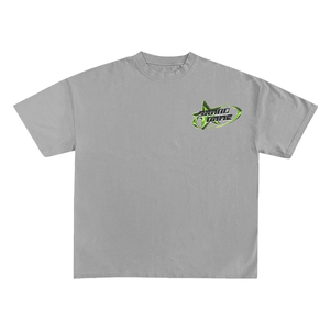 T-shirt gris à manches courtes pour homme avec logo étoile verte imprimé, col rond, coupe classique, en jersey de coton décontracté, motif graphique - Product Image 1