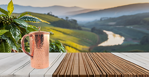 High Quality Copper Water Jug 2 Glass <b>Set</b> Metal Natural Health Coffee Tumbler Mug Juice Milk <b>Tea</b> <b>Cups</b> Handles for Home Office - Product Image 4