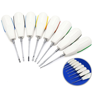 เครื่องมือถอนฟันแบบไม่ทำลายรากฟัน Luxating Dental Elevators พร้อมด้ามจับสีสันต่างกันและปลายทำจากสแตนเลสสตีล อุปกรณ์ผ่าตัด - Product Image 2