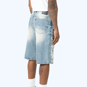 Wholesale Men's <b>Stretch</b> Casual Denim <b>Shorts</b> In New Summer Fashion 100% Cotton With Elastic Waist Closure Men's Denim <b>Shorts</b> - Product Image 3