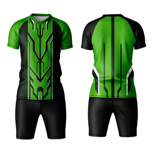 Uniformes de Fútbol Personalizados para Adultos, Transpirables, de Secado Rápido, 100% Poliéster, Cuello Redondo, Manga Corta, Color Sólido, Servicio OEM - Product Image 1