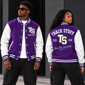<b>Track</b> Stuff Custom <b>Mens</b> Varsity Letterman <b>Jacket</b> Wool Cotton Stand Collar Custom Embroidered Logo Front Streetwear Winter - Product Image 5