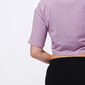 Top Corto Personalizado de Fábrica OEM 2026, Top Corto de Verano de Manga Corta de Algodón, Tops Cortos Holgados para Mujer - Product Image 4