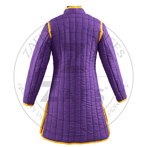 Abrigo Gambeson Morado de Alta Calidad, Chaqueta Aketon Acolchada Gruesa Hecha a Mano, Armadura de Algodón para Disfraz de Caballero Vikingo para Usar en Invierno - Product Image 3
