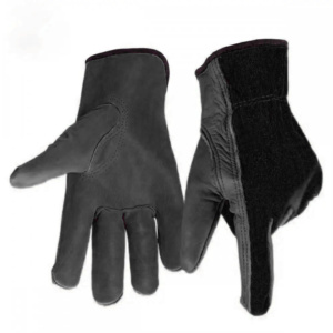 Heavy Duty Cowhide Grain & Split Leather Driver <b>Glove</b> Comfortable Anti-Slip Elastic Cuff General Purpose Abrasion Heat Resistant - Product Image 2