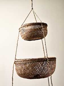 Large <b>Hanging</b> Bamboo <b>Basket</b> Woven <b>Wall</b> <b>Basket</b> Pendant Style Storage Boho Natural Decor Home Organizer Supplier Manufacturer - Product Image 3