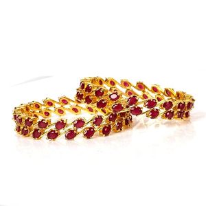 Conjunto de Brazaletes Elegantes de Moda India con Diamantes Americanos Chapados en Oro para Mujeres y Niñas, Brazaletes Kundan y de Piedras con Estilo, Kada y Kanga - Product Image 3
