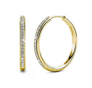 <span class=keywords><strong>Orecchini</strong></span> a cerchio 40mm dasini impreziositi da cristalli Swarovski in argento Sterling 925 Chic grandi <span class=keywords><strong>orecchini</strong></span> a cerchio rotondo da donna - Product Image 1