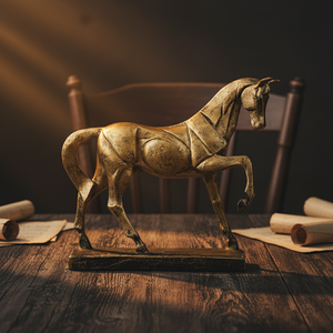 รูปปั้นม้าตกแต่งสร้างสรรค์ งานศิลปะเรซิ่นรักษ์โลก สำหรับตกแต่งบ้าน ตู้วางทีวี โต๊ะทำงาน - Product Image 2
