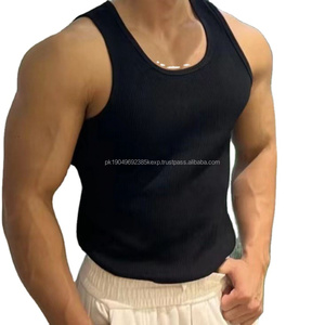 Débardeurs de sport pour hommes de haute qualité, col rond, séchage rapide, respirant, débardeur de fitness décontracté, coton côtelé, broderie 3D - Product Image 2