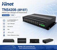 EN50155 Switch POE Gestionado de Capa 3 de 8 Puertos 2.5G M12, SNMP QoS, Red Industrial, Montaje en Pared, IP40, IEEE802.3at/bt, Capacidad de 40Gbs