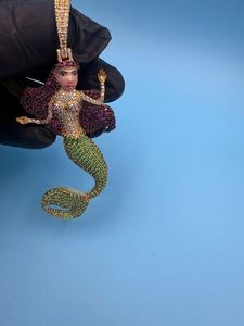 จี้ทรงนางเงือกประดับเพชรโมอิสสีสันสดใส925ชุบทอง18K เครื่องประดับฮิปฮอปสุดหรูของขวัญงานปาร์ตี้ - Product Image 3