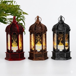 Antique Black Decorative Moroccan Glass Metal <b>Candle</b> <b>Lantern</b> For Indoor Outdoor Wedding Vintage Style Hanging <b>Lantern</b> Home Decor - Product Image 3