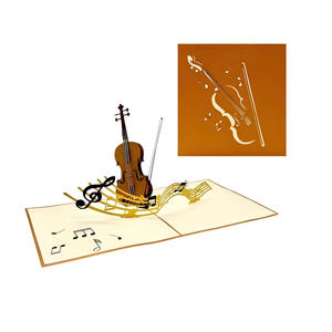 Tarjeta Musical 3D Pop-Up con Violín, Diseño Personalizado, Hecha a Mano, Regalo Promocional, Decoración para el Hogar, Tendencia en Vietnam - Product Image 4