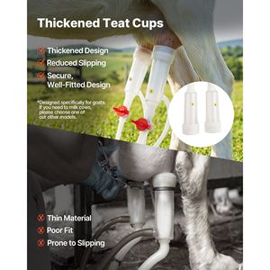 Mungitrice per Capre Senza Fili con Batteria Ricaricabile da 5200 mAh, Secchio in Acciaio Inox per Alimenti da 0,8 Galloni/3L, 2 Tazze con Tettarella - Product Image 6