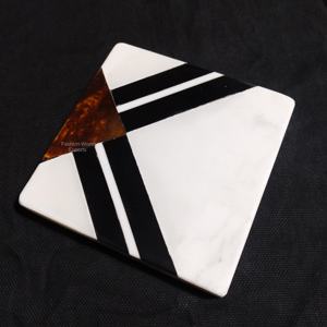 Posavasos de mármol natural y resina Blue Touch Square, antiarañazos, antideslizantes y perfectos para alfombrillas y almohadillas para uso doméstico y de oficina - Product Image 3