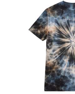 Camiseta Tie Dye Azul Gris para Hombre, Cuello Redondo, Manga Corta, Algodón, Estilo Casual Urbano, Lavado Vintage, Personalizada, OEM, Proveedor de Camisetas al por Mayor - Product Image 2