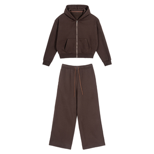 OEM Custom Hoodie and <b>Sweatpants</b> <b>Set</b> Sweatsuit Manufacturer Plain Boxy Fleece Baggy Cotton Blank Oversized Tracksuit <b>Set</b> - Product Image 1