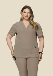 Tenues d'infirmière unisexes respirantes anti-rides en tricot, ensembles de blouses extensibles à col en V, service OEM, usage hospitalier - Product Image 3