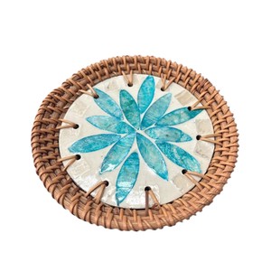 Elegant Shell Inlay <b>Drink</b> <b>Coasters</b> for Home Decor - Product Image 1