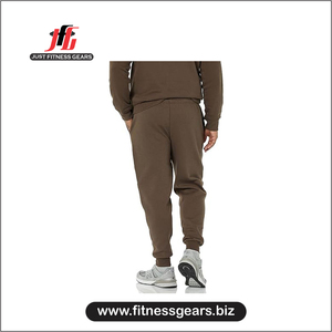 Casual Plus Size Hip Hop <b>Jogger</b> Pants Men's High Elastic Anti-Wrinkle Comfortable Fit Custom Cotton <b>Brown</b> OEM Pockets High - Product Image 4