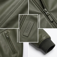 Blouson aviateur en cuir véritable vert olive pour homme avec empiècements en daim, patch personnalisé, poche zippée, manteau de pilote, fournisseur direct d'usine
