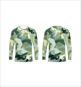 เสื้อยืดแขนยาวลายพรางสีเขียวมะกอกแบบซับลิเมชั่นสำหรับผู้ชาย เหมาะสำหรับการล่าสัตว์ ตกปลา ออกกำลังกาย เล่นกีฬา และฝึกซ้อม - Product Image 4