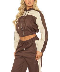 Conjunto Deportivo de 2 Piezas para Mujer, Chaqueta Corta con Cierre y Pantalones, Estilo Windbreaker, Alta Calidad, Venta al Por Mayor, Personalizable, 2026 - Product Image 5