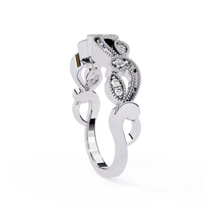 Bague unisexe en or massif 10K 14K 18K avec diamant de laboratoire serti en forme de corde infinie tressée, certifiée IGI, idée cadeau de bijoux fins - Product Image 2