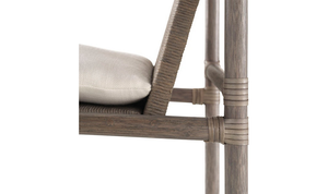 Silla de Comedor Moderna Hecha a Mano con Estructura de Bambú en Gris Lavado y Respaldo Tejido Elegante - Product Image 5