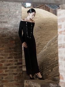 Falda acampanada larga única ORIANA SLIP SKIRT Rayón Spandex Tejido Faldas de mujer con camisa de manga larga Ropa de mujer - Product Image 6