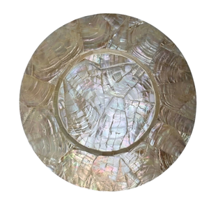 Set de table en nacre incrustée motif coquillage soleil bronzé pour repas de luxe en extérieur et célébrations estivales - Product Image 1