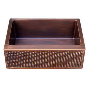 Évier de cuisine artisanal en cuivre antique, style ferme, à cuve unique, évier de préparation en cuivre pour bar, à encastrer sous plan, lavabo en cuivre fait main pour hôtels - Product Image 2