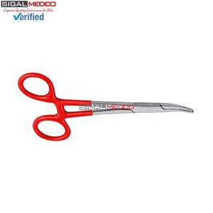 Pinzas Hemostáticas Premium Mosquito de 5 Pulgadas, Rectas y Curvas, con Mangos Recubiertos de PVC Rojo, Acero Inoxidable Quirúrgico con Bloqueo - Product Image 5