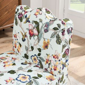 Sedia da Pranzo Singola in Flanella con Seduta e Schienale Morbidi Senza Braccioli, Cuscino Abbinato per Supporto Lombare - Product Image 4