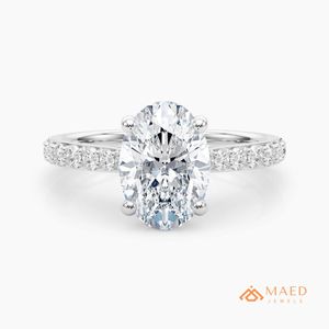 Bague de Fiançailles et de Mariage en Argent 925 avec Moissanite Ovale, Bijou de Promesse de Mariage, Cadeau de Luxe pour Femme, Sertissage à Griffes, Anniversaire, Fête - Product Image 1