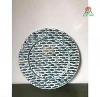 Assiette en nacre de style classique Ramadan pour la présentation de chocolats et biscuits, assiette en nacre en forme de poisson