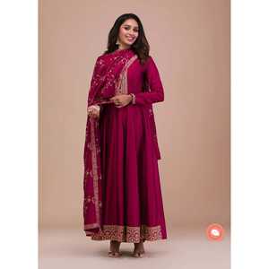 Vestidos de Noche de Diseñador, Elegantes Vestidos de Fiesta con Dupatta Bordada - Product Image 1