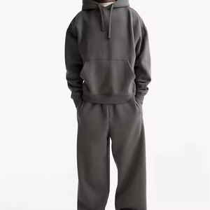 Sweat-shirt et pantalon de jogging pour homme en molleton lourd 100% coton, coupe classique, coupe-vent, respirant, avec logo imprimé - Product Image 5